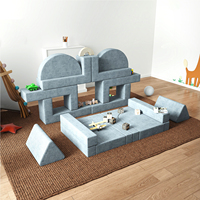 16 Pièces Canapé Modulable en Mousse Tissu Microfibre Doux, Lit de Jeu pour Bébé, Canapé Enfants pour Salle de Jeu