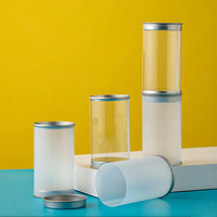 Tubes en plastique PET recyclables sur mesure, contenants d'emballage en plastique transparent ronds en PVC pour bougies, cosmétiques, aliments
