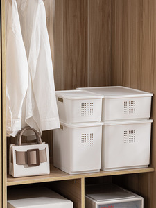 Caja de Almacenamiento de Plástico de Estilo Clásico con Tapa y en Varios Tamaños para Ropa, Juguetes y Aperitivos del Hogar - Product Image 4