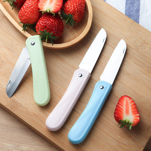 มีดพับผลไม้สแตนเลสชุด 3 ชิ้นแบบพกพาสำหรับใช้ในบ้านหอพักนักเรียน - Product Image 3