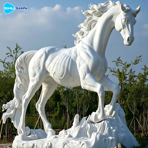 Decoración de Villa al Aire Libre, Estatua de Animal de Tamaño Real Tallada a Mano en <span class=keywords><strong>Piedra</strong></span> Natural, Caballo de Mármol, Tradicional para Jardín, Templo, Iglesia - Product Image 4