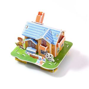 Petit puzzle en papier tridimensionnel, jouet éducatif DIY interactif parent-enfant, maison à assembler, puzzle 3D pour les tout-petits - Product Image 5