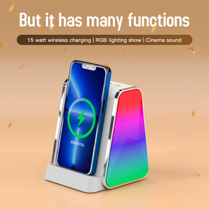 2024 özel Model çok fonksiyonlu HIFI BT 5.3 hoparlör 15W kablosuz LED ışıkları ile hızlı şarj - Product Image 6