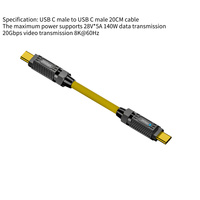Câble de données à ressort super rapide PD 140W USB C mâle à type C femelle 20Gbps fil de charge de transfert audio pour téléphone portable le plus rapide