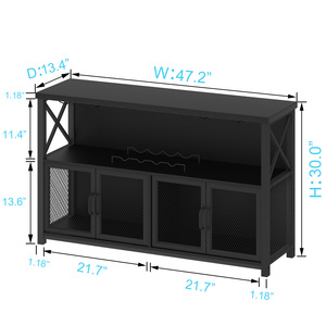 Meuble de rangement <span class=keywords><strong>à</strong></span> vin sur mesure OEM avec buffet et console pour <span class=keywords><strong>salle</strong></span> <span class=keywords><strong>à</strong></span> <span class=keywords><strong>manger</strong></span>, compartiments de table polyvalents - Product Image 2