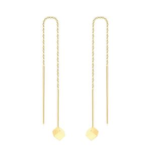 Boucles d'oreilles pendantes de haute qualité en acier inoxydable, bijoux dorés, forme carrée, pour femmes - Product Image 1