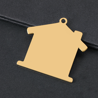 Pendentif Ywyougang en forme de maison vierge, en acier inoxydable, personnalisable par gravure, pour accessoires de bijoux faits main DIY