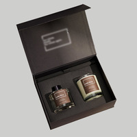 Boîte d'emballage à fermeture magnétique de haute qualité avec nœud en ruban, doublure floquée, logo personnalisé estampé à chaud, produits cosmétiques