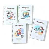 Carnet à spirale A5 avec couverture en PP motif chat de dessin animé mignon, 80 feuilles lignées 80 g/m², spirale métallique, ouverture à 180°, journal amusant, vente en gros DEPAI