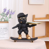 Statue d'animal bouledogue personnalisée en usine, accessoires de décoration intérieure, accent de table, plateau de rangement, modèle de chien, sculpture, salon
