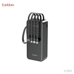 Batterie externe Earldom avec câbles de charge USB-C et iOS intégrés, affichage numérique LED pour iPhone 14 13 12 11, Samsung Galaxy - Product Image 1