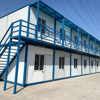 Maison préfabriquée à 2 étages en conteneurs combinés, structure en acier modulaire portable, dortoir pour ouvriers et bureau de chantier en conteneurs