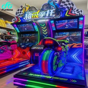 Simulateur de course de moto vidéo 3D Super Bike 4 LCD de 5 pouces, machine de jeu d'arcade, version anglaise, certifié CE, en acier inoxydable - Product Image 3