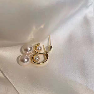 WENCHI Argent 925 Accessoires de perles DIY Support creux Boucles d'oreilles à double perle avec perles de 6-9 mm Modèle 11352 Chine - Product Image 4