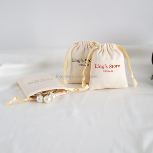 Pochette cadeau en soie beige de haute qualité 10*15cm, sacs à cordon avec ruban pour boucles d'oreilles, bracelets, emballage haut de gamme - Product Image 1