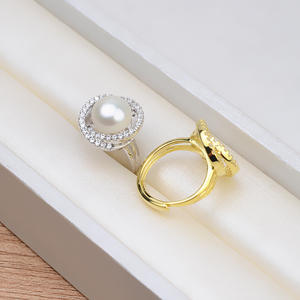 Ensemble de boucles d'oreilles et de bague en argent S925 avec perle, style nid d'oiseau, plateau vide semi-fini, accessoires de bricolage, bijoux fins 1318 - Product Image 3