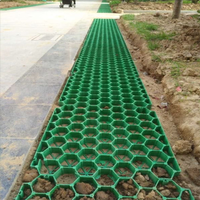 Dalles perméables en PEHD de 48 mm pour aménagement extérieur, parking, et gazon synthétique – Grille de gazon en plastique pour allée et chemin végétal