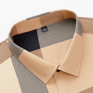 Chemise à carreaux haut de gamme pour homme à manches longues, décontractée, infroissable, à rayures, anti-boulochage, pour l'automne - Product Image 4
