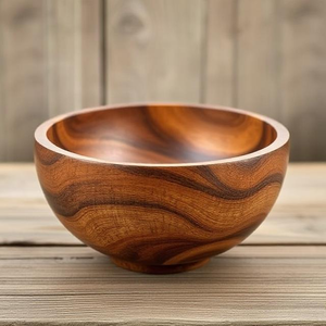 Bols de service en bois élégants et légers Finition durable et lisse pour les collations de riz à soupe de salade - Product Image 6