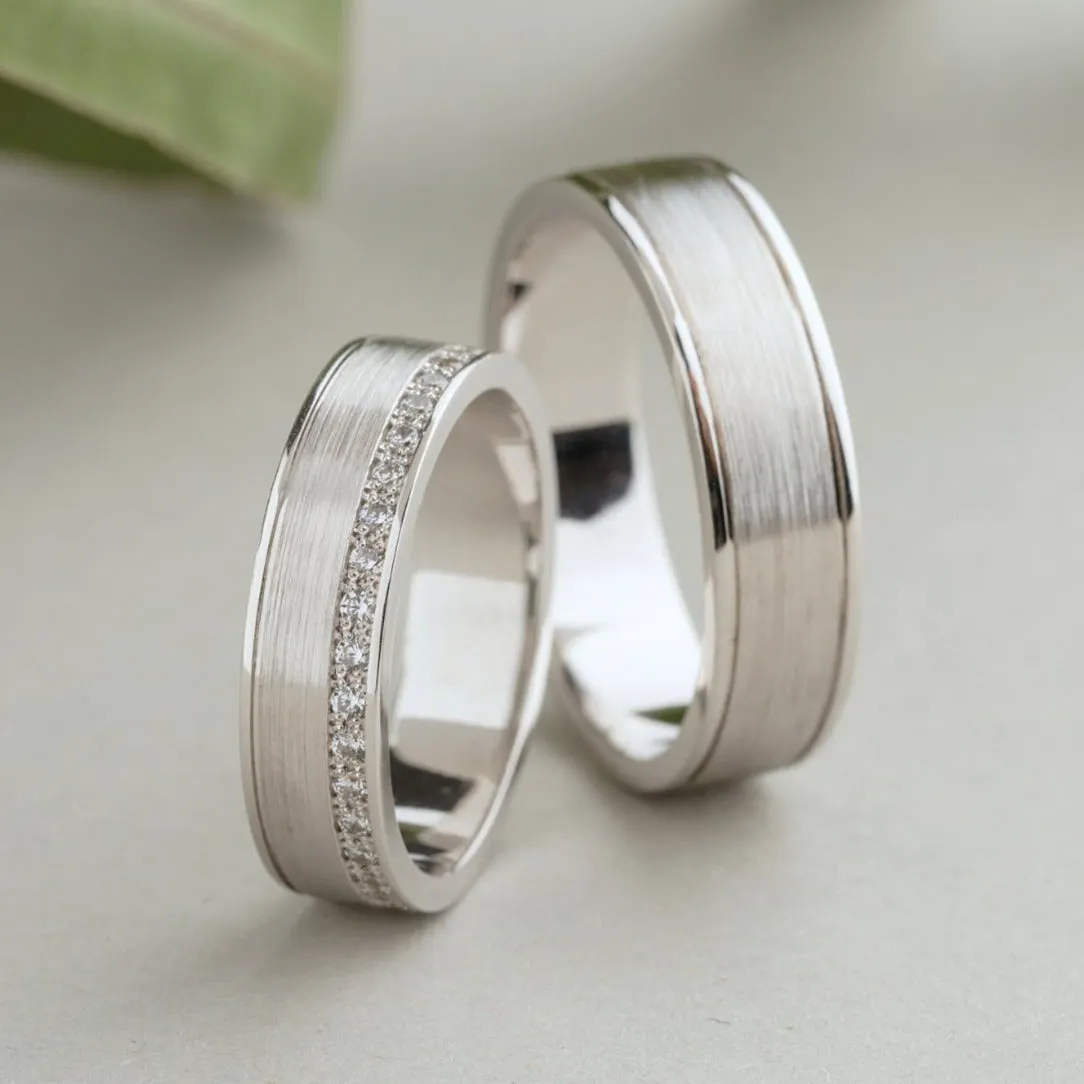 Пользовательские Платиновые ювелирные изделия PT950 Платиновое кольцо обручальные кольца пара набор пара кольцо для влюбленных