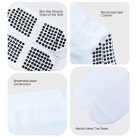 Chaussettes de sport de compression haut de gamme personnalisées, unies, en silicone à pois antidérapants, avec semelle semi-éponge, pour le football et la course à pied