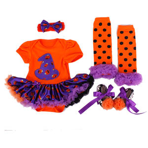 Vêtements de boutique pour enfants, ensembles de robes pour filles pour Halloween, robes de princesse pour bébés, ensembles de robes en gros - Product Image 4