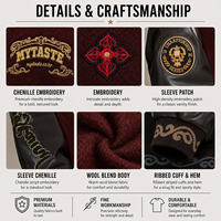 Veste de baseball brodée pour homme, mélange de laine, manches en cuir PU, patch en chenille, logo personnalisé, OEM ODM, fabrication en usine