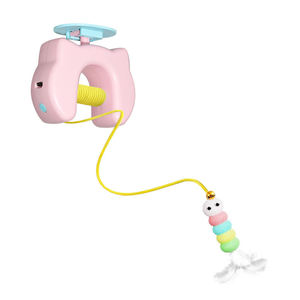 Jouet pour chat électrique à accrocher à la porte, yoyo élastique automatique, anti-morsure en ABS, chenille colorée, plume, jouet interactif pour chat à faire jouer soi-même - Product Image 6
