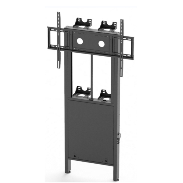 Motorized Steel TV Mount Electronic Mobile TV Cart Floor Stand with 120kg Capacity for 86" TVs