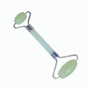 Rouleau de massage facial en jade à double tête, outil de soin de la peau en pierre verte - Product Image 4