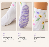 Chaussettes de yoga, de gym et de pilates personnalisées pour femmes, respirantes, antidérapantes, chaussettes de pilates personnalisées avec grip