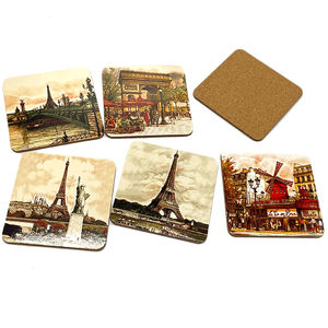 تخصيص ، الوقايات الشراب الفلين MDF التسامي الفراغات 4 حزم السياحية الحصير والوسادات التذكارية - Product Image 3