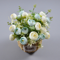 Fabrik Großhandel künstliche Seide Rose Bündel Bouquet Frühling Tee Knospe Rose Hochzeits torte Haus & Weihnachts dekor