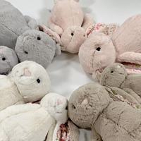 [Offre Spéciale Pâques] JellyCatt Lapin en Peluche de Pâques à Oreilles Florales 31 cm, Animaux en Peluche, Jouet de Pâques en Gros