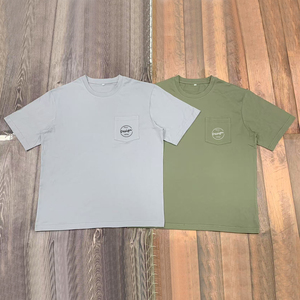 T-shirts vierges de haute qualité pour hommes avec poche T-shirt uni à col rond en couleur unie 100% coton à manches courtes avec logo imprimé - Product Image 5