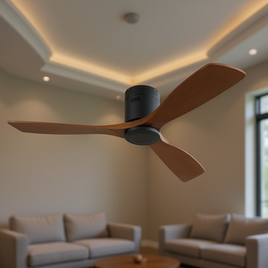 Ventilador de Techo D0100H54L5T de 52 Pulgadas con Motor de Corriente Continua, 3 Aspas, Rendimiento Silencioso, Diseño de Perfil Bajo, Sin Luz, para Uso Doméstico - Product Image 2