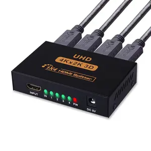 ตัวแยกสัญญาณ HDMI 1อิน4เอาต์พุต4ช่อง Full HD 4K X 4พร้อมอะแดปเตอร์ AC