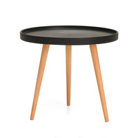 Prix de gros Tables de toilette italiennes à pieds en bois, Table ronde moderne en bois à trois pieds en résine époxy, Table d'appoint en plastique pour la maison