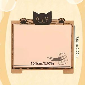 Cute Creative Lazy Cat Printed Self-Adhesive Sticky Notes Memo <b>Pads</b> Essential Office Study Supplies for Students - Product Image 2