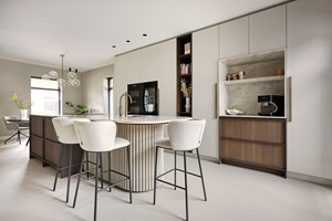 Tùy chỉnh hiện đại sang trọng sơn mài nhà bếp đảo Tủ <span class=keywords><strong>melamine</strong></span> ban carcase cho căn hộ nội thất nhà bếp thiết kế - Product Image 2