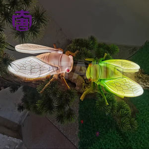 ไฟตกแต่งรูปจั๊กจั่นสีทองสร้างบรรยากาศสวนกลางแจ้งที่เงียบสงบสำหรับทางเดินในสวนสาธารณะพร้อมไฟ LED แบบนุ่มนวล IP65 - Product Image 4