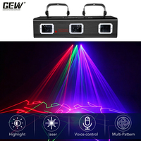 Projecteurs laser à 3 têtes RVB pleine couleur DMX512 avec animation et scan de motifs pour clubs, salles de danse et fêtes familiales