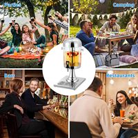 Distributeur d'eau et de boissons froides en acier inoxydable de qualité alimentaire 16L pour hôtellerie et restauration, avec refroidissement par glace, pour boissons et jus, poli