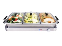 Nouveau design – Réchaud de luxe commercial en acier inoxydable pour buffet, ensemble de chauffe-plats électriques avec plateau pour la restauration
