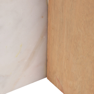 Tavolino d'appoggio in legno e marmo per camera da letto, comodino decorativo, tavolino compatto per arredamento casa o soggiorno - Product Image 6