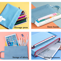 Pochette de classement portable A4 imperméable en tissu Oxford à fermeture éclair, simple/double couche, pour documents et fournitures de bureau polyvalentes