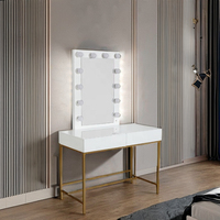 Coiffeuse moderne de style industriel et table d'étude Coiffeuse de maquillage en bois MDF avec tiroirs en métal pour chambre à coucher ou salon