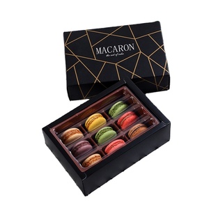 Custom Food Grade Pastry Packaging Carton Macarons Cookie Box With Clear Window Biscuit Gift Macaron Paper Box