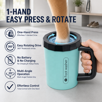 Lave-pattes pour animaux de compagnie à une main, en forme de tasse, avec poignée ergonomique, nettoyeur de pattes de chien portable, lave-pattes pour chiens et chats de petite et moyenne taille, OEM ODM