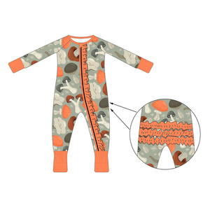 Çok Satan ve Yüksek Kaliteli Kişilikli Sade Butik Bambu Çocuklar İçin İki Yönlü Fermuarlı Dönüştürülebilir Bebek Tulum Pijama - Product Image 5